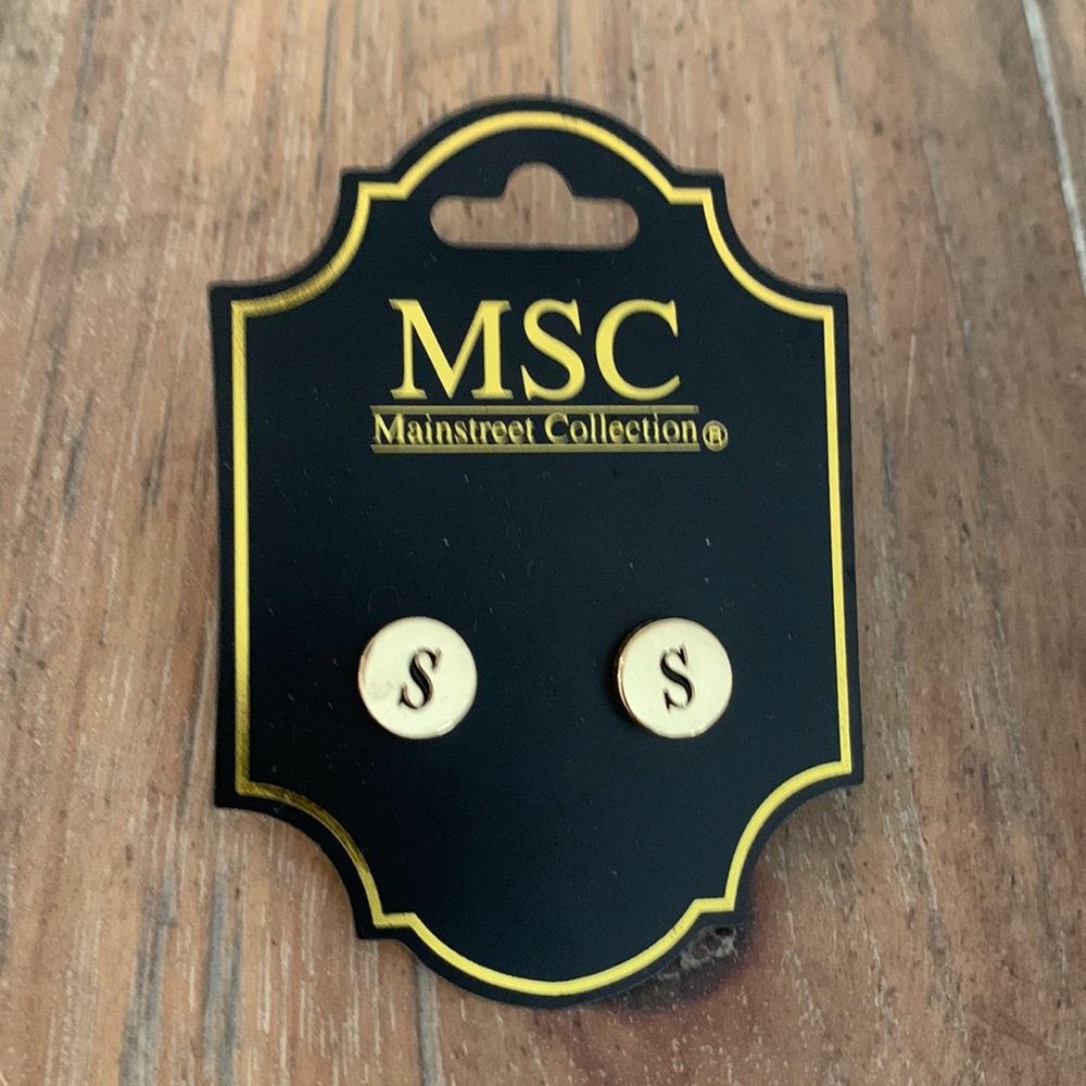 Main Street Collection Shiny Gold S Post Earrings
